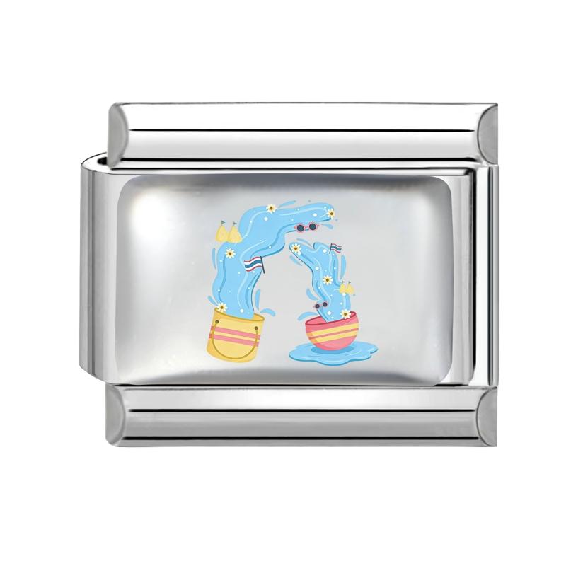 Y2K Creative Water Elephant Series Italian Charm Fit 9mm Stainless Steel Bracelet Jewelry Women Men Handmade DIY Material Links