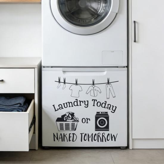 Laundry Room Wall Decals Funny Quotes PVC Wall Stickers Removable Peel And Stick DIY Wall Art Sign for Laundry Room Laundromat Decor