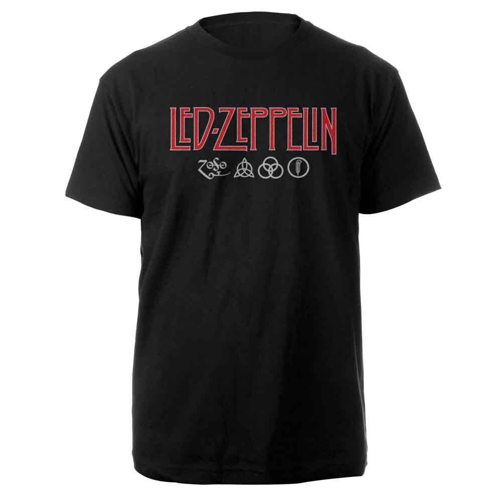 

Led Zeppelin Логотип Символы Футболка Черная Новая Унисекс Футболка XXL
