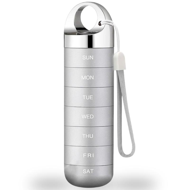 Practical Aluminum Alloy 7 Slot Travel Pills Case Pills Organizer for Outdoor Activities Keep Medication Safe and Dry