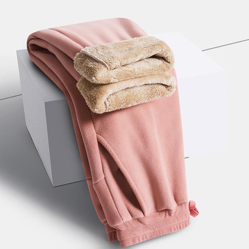 Men Winter Oversize Pants Men Women Warm Fleece Liner Drawstring Trousers Casual Comfortable Gym Sweatpants