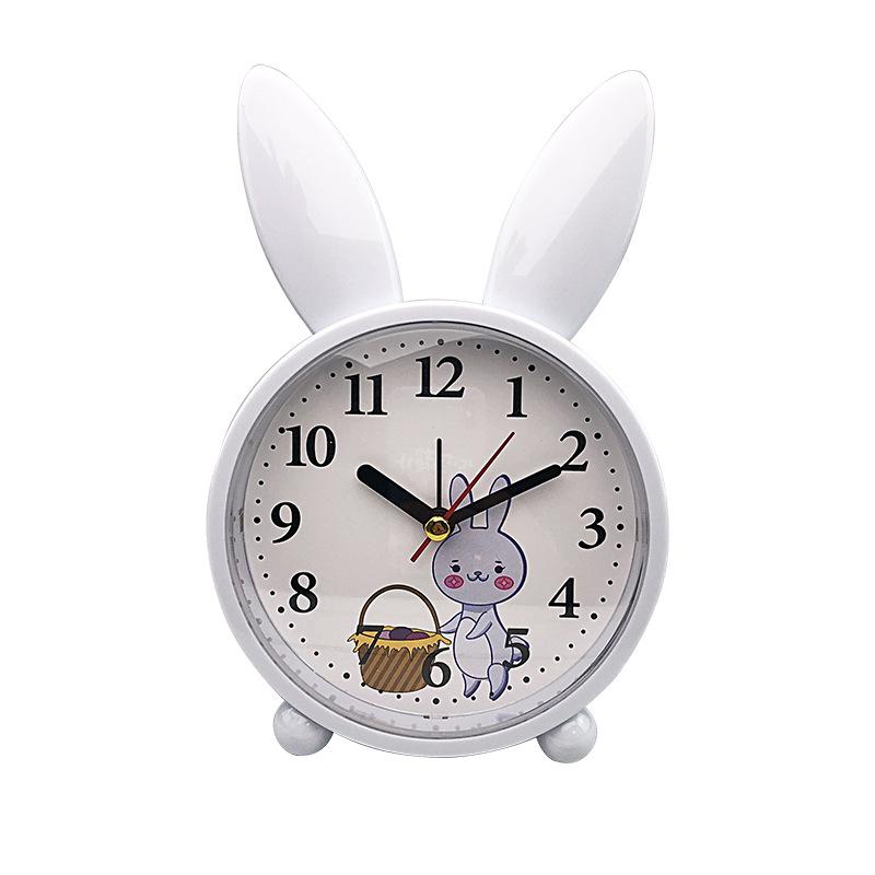 Small Alarm Clock Creative Clock Alarm Clock Cute Rabbit Bedside Cute Children Cartoon Silent Clock Student Simple