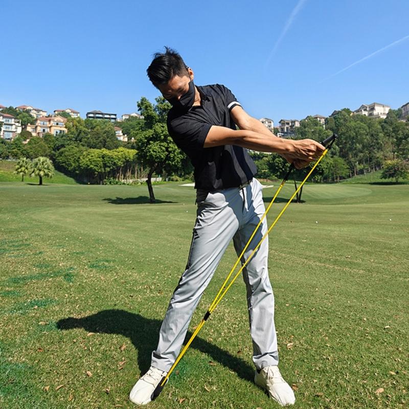 Golf Swing Training Rope Trainer Golf Swing Strengthener Elastic Pull Rope Trainer Resistance Band Golf Practice Trainer