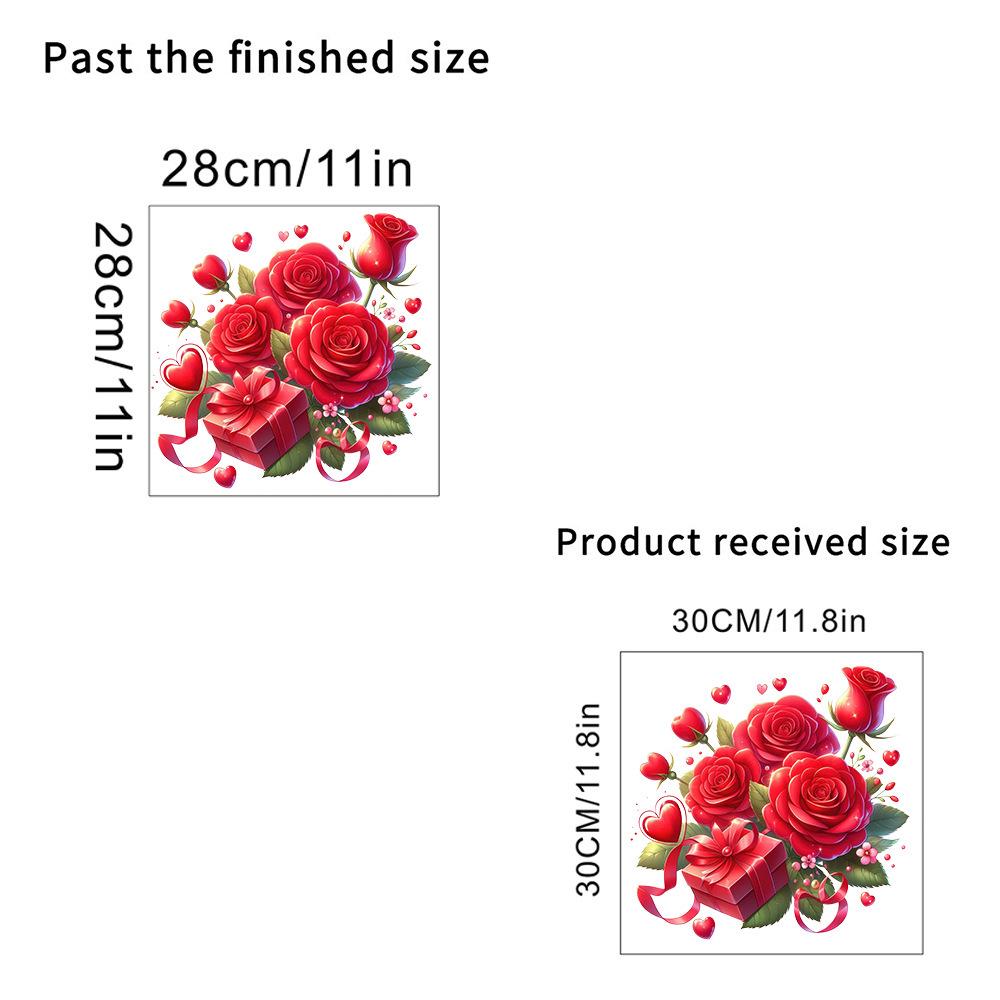 Valentine's Day Heart Rose Removable Wall Sticker for Living Room, Bedroom, or Glass Cabinet
