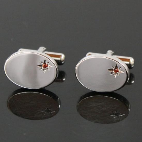 Kamakura Cufflinks Workshop January Birthstone Garnet Cufflinks jc001-a-1