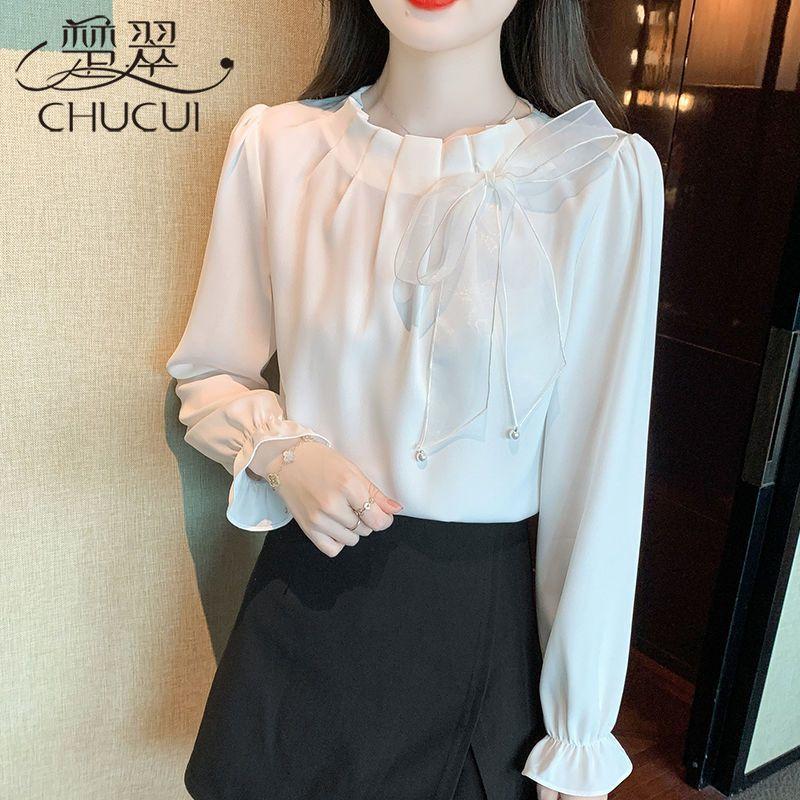 Cheffon Shirt with Bow New Fashion Casual Chic Top for Women