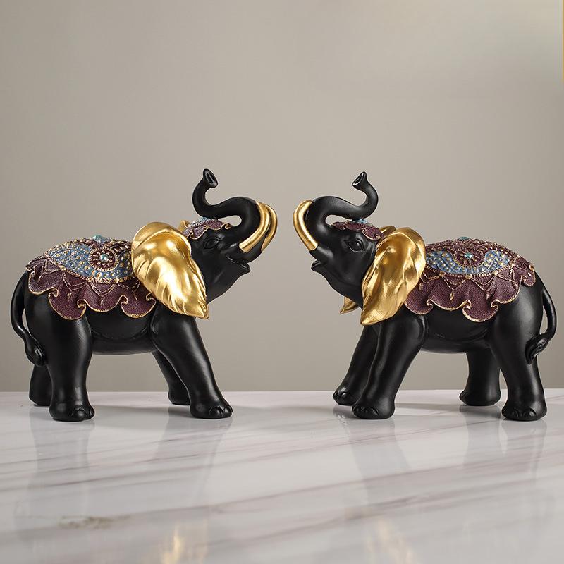 Elephant Ornaments Attract Wealth Elephant Moves Latest Home Use Living Room Coffee Dining Table TV Cabinet Decoration Opening Wedding Gift Idea