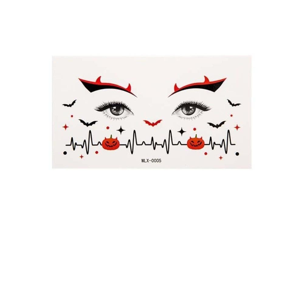 Pumpkin Halloween Face Temporary Tattoo Waterproof Body Art Scar Stickers Kids Adult Make Up