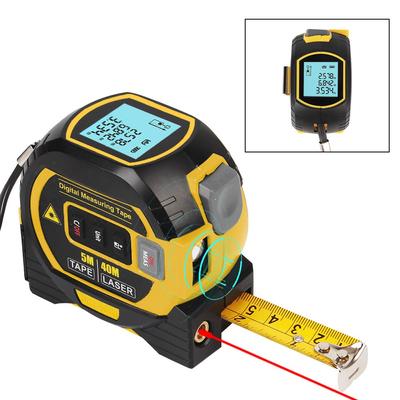 3-in-1-Laser-Entfernungsmesser, 5 m, Maßband, Lineal, LCD-Display mit Hintergrundbeleuchtung, Entfernungsmesser, Gebäudemessgerät