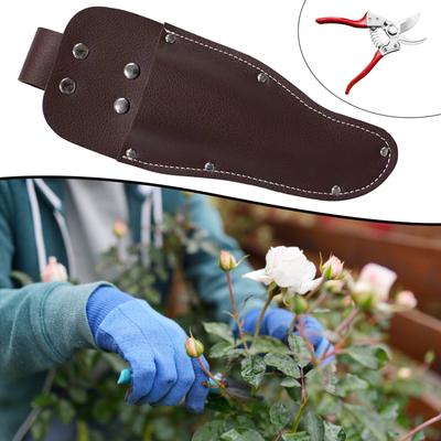 Robustes Holster für Gartenscheren aus Rindsleder. Praktischer Werkzeug-Organizer für Gärtner und Landschaftsgestalter.