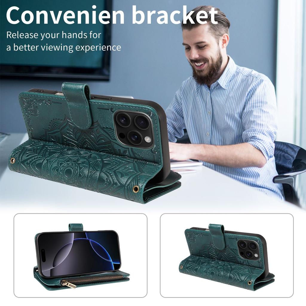 Portfel z wytłaczanej skóry Mandala Etui z klapką Do Samsung Galaxy A57 A37 A56 A36 A26 A55 A35 A54 A34 A25 A24 A23 4G 5G