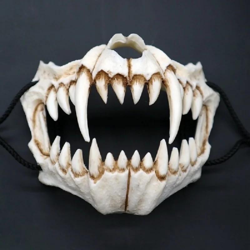 Halloween Dragon God Long Teeth Demon Cosplay Mask Eco-friendly Animal Theme Party Animal Skull Mask Halloween Props Accessor