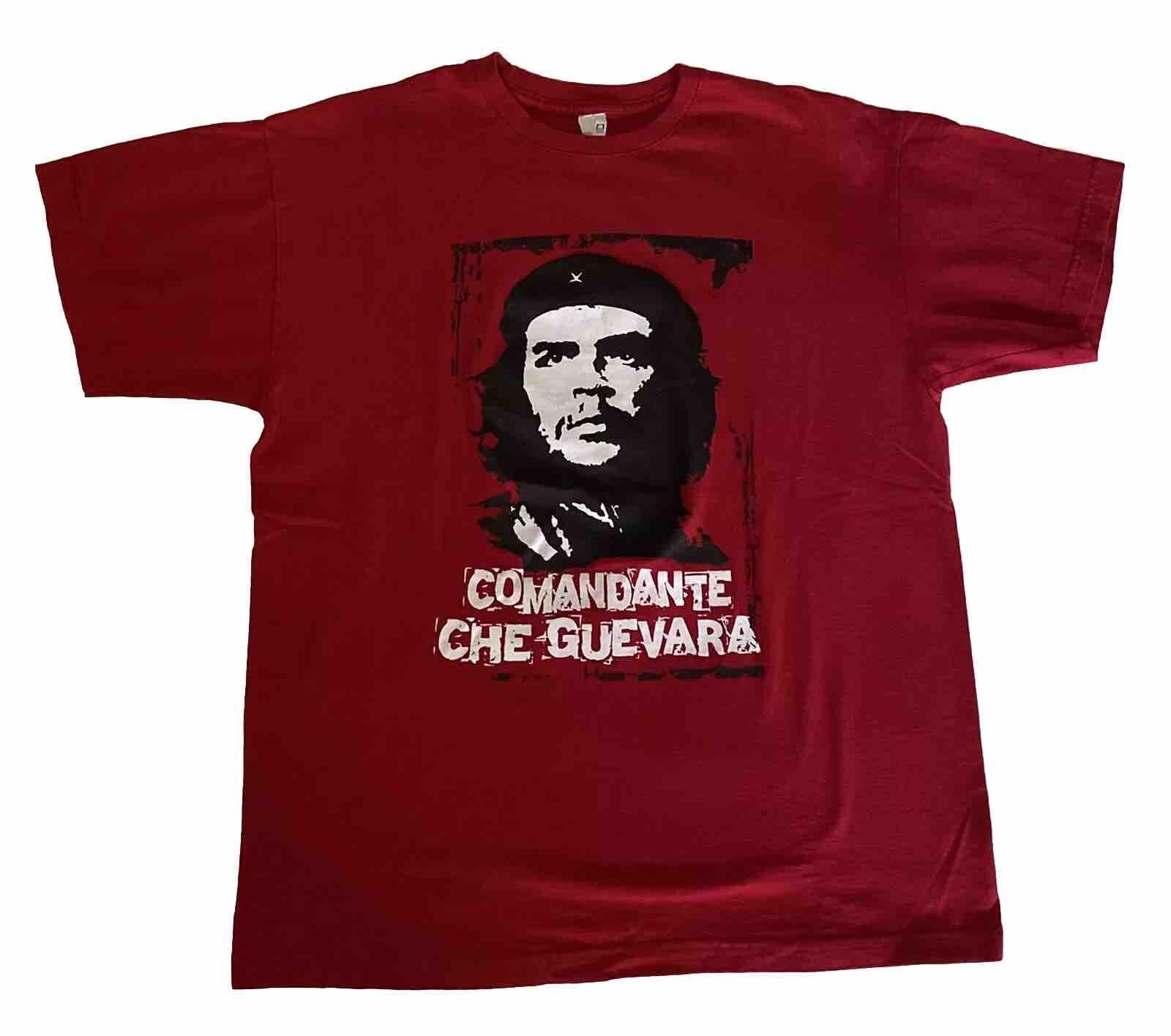 Vintage Style Mens L Red Graphic Print T-shirt Che Guevara XXL