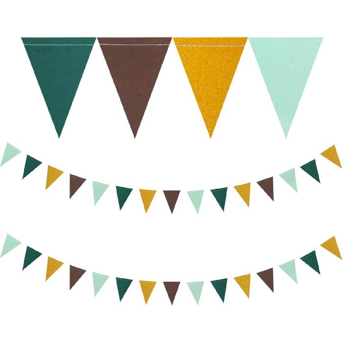 Silver Black Gold Party Decorations - 2Pcs Paper Pennant Banner Flags Men Birthday New Years Eve Retirement Graduation Anniversary Classroom Office