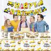 Yellow Excavator Party Set: Plates, Cups, Napkins & Tablecloth for Boys