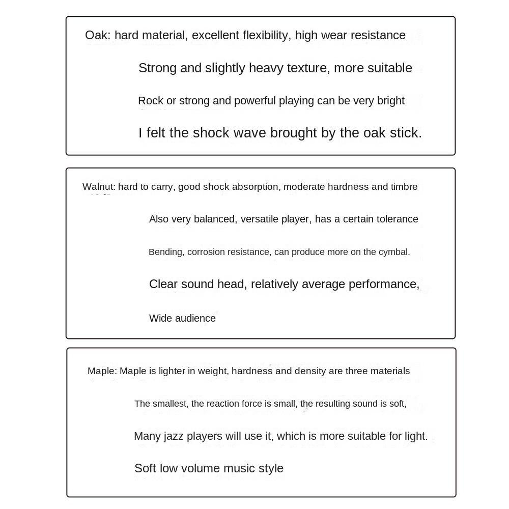 Wood Drumsticks 1 Pair Instrument Accessories Classic Drum Sticks  Drum