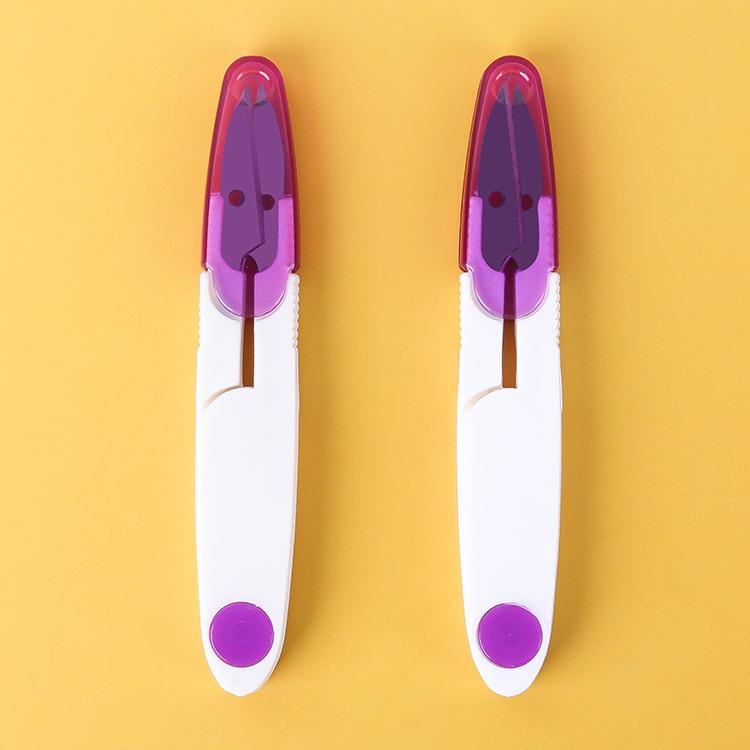 Multifunktionale Transparente Kleine Schere mit Sicherheitsabdeckung, Perfekt für Nähen, Garn und Kreuzstich.