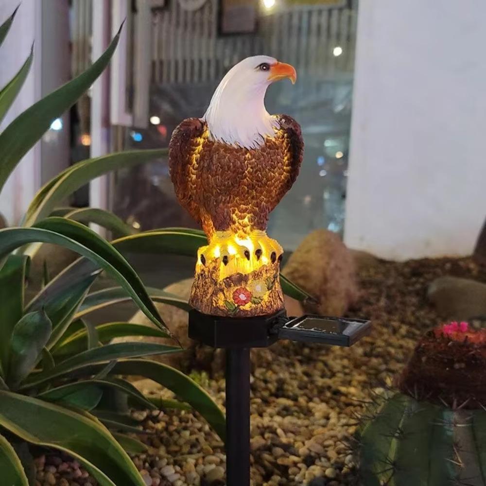 

Resin Eagle Lawn Lamp Brown Patio Lights Creative Garden Decoration Lamp Outdoor