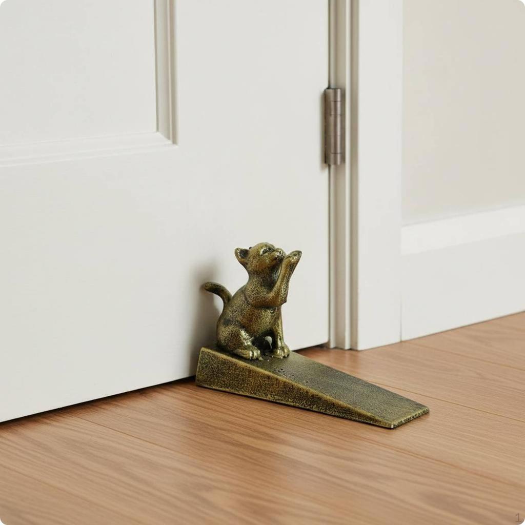 Iron Cartoon Door Stop No Animal AntiCollision for Indoor Bronze Puppy Solid Plug