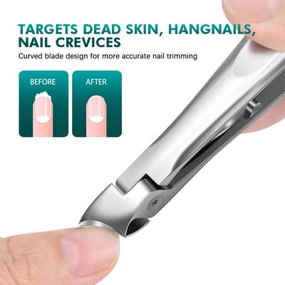 Kit Cortador de Unhas Prata Pesado com Abertura Larga da Mandíbula Mandíbula Diagonal Ultra Larga Borda Inclinada Cortador de Unhas do Pé para Unhas Encravadas Espessas