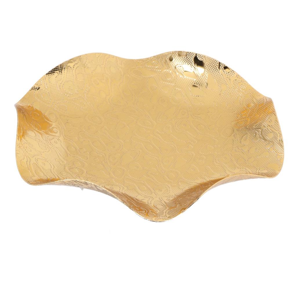 Smooth Surfaces Gold Fruit Bowl Zinc Alloy Decorative Tray Fruit Bowls Snack Tray For Parties