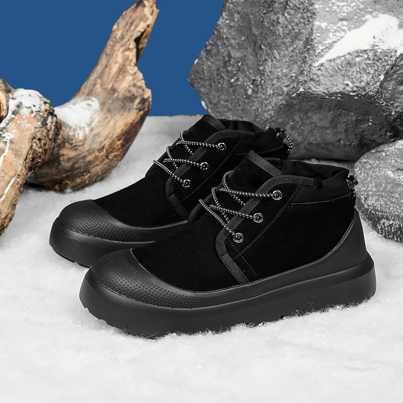 Stejné pro muže i ženy v zimě 2025, nové ležérní všestranné sametové teplé sněhule, větruodolné kotníkové boty a bavlněné boty proti mrazu.