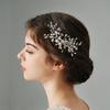 New Silver Alloy Hair Comb Handmade Pearls Rhinestones Fashion Metal Headpiece Elegant Hair Jewellery Accessory For Women