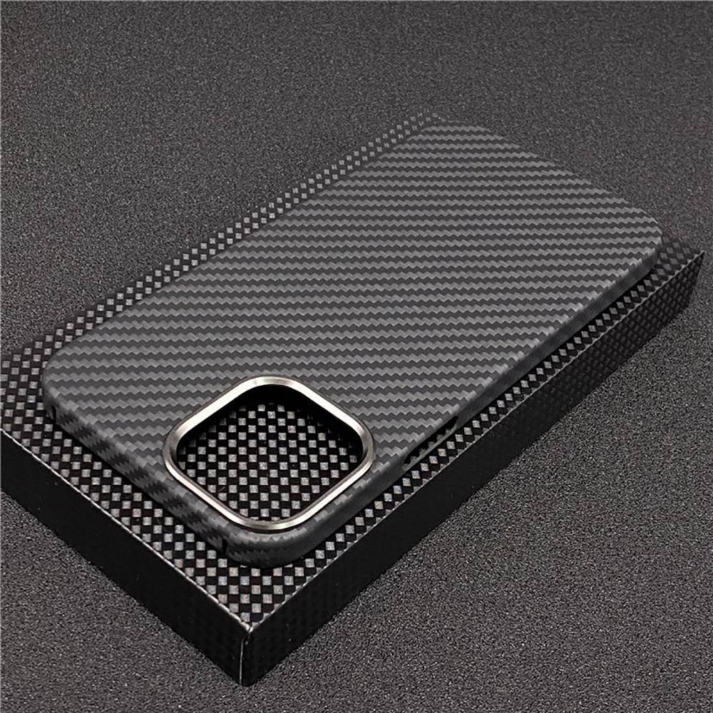 Aramid Fiber Phone Case for Iphone 12 Pro/12mini/12/12pro Max with Metal Ring