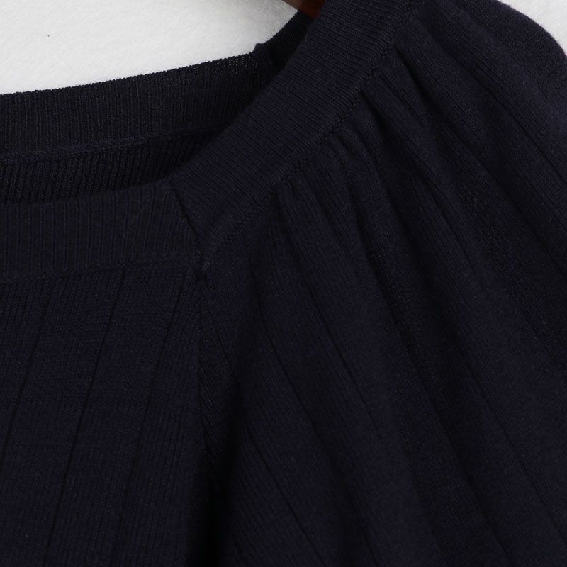 Sunshine House Autumn New Arrival Export Daily Single Women's Clothing round Neck 3/4 Sleeves Pullover Knitwear Lightweight Sweater