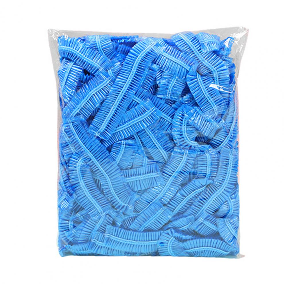 Thick Durable Shower Cap Elastic Band Shower Cap 100pcs Disposable Shower Cap with Ear Protection for Bath Waterproof