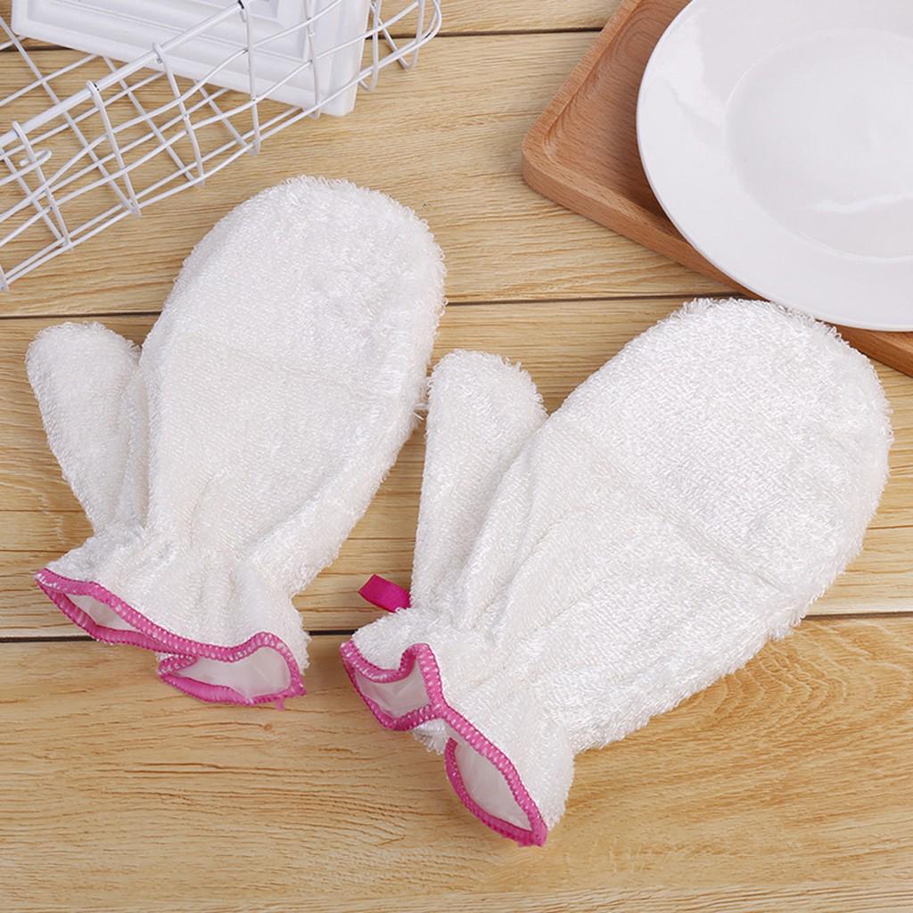  Fiber Dishwashing Gloves Non-stick Oil Dish Cleaning Brush Bowl
