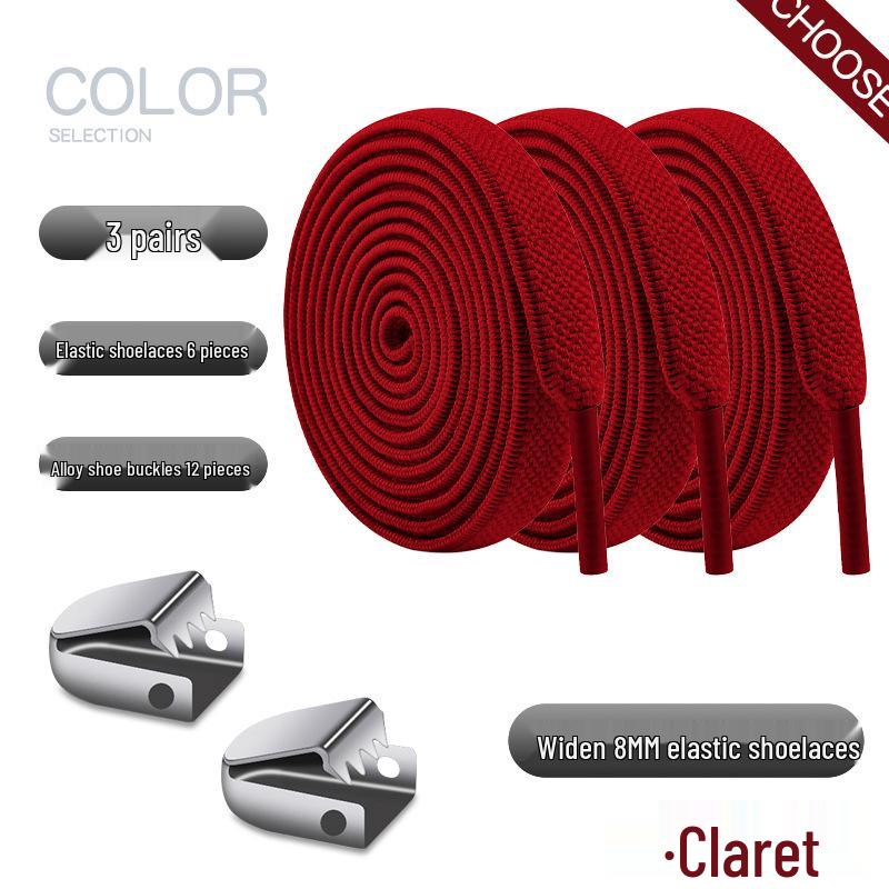 Elastic No-Tie Shoelace Buckle - White Flat for Men, Women, Kids