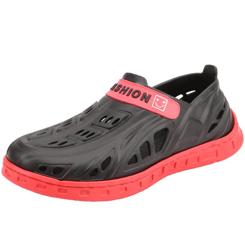 

Обувь Hole Shoes Мужская нескользящая пляжная обувь Повседневные тапочки Hollow Slippers Модные спортивные сандалии Bag Head 44 чёрный