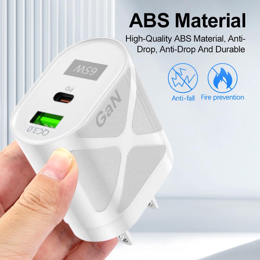 PD33WQC 65W GaN Multi-Port Fast Charger - 9V/12V European Standard