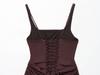 New Women's French Sexy Sleeveless Square Neck Lace-up Bodycon Midi Dress