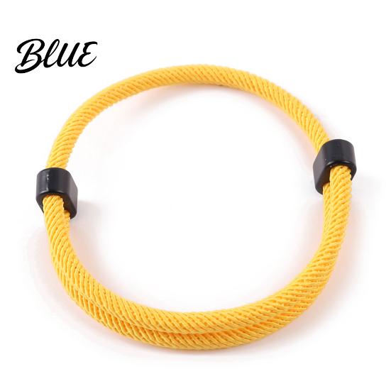 Adjustable Sports Bracelet Men Rope Braided Casual Solid Nylon Color