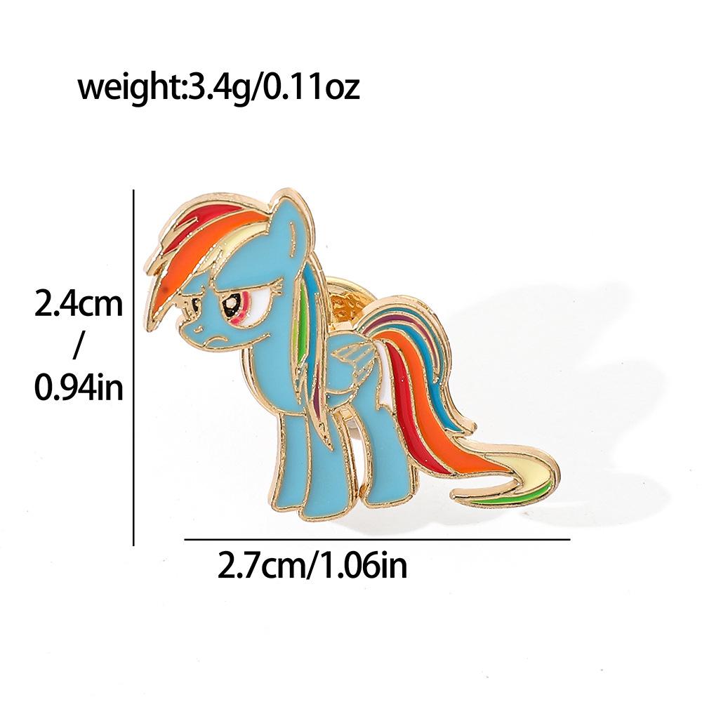 Europäische und amerikanische Charaktere, Metallabzeichen, Pony, Baoli-Legierungsbrosche, Einhorn-Pony-Form, Anstecknadel-Zubehör