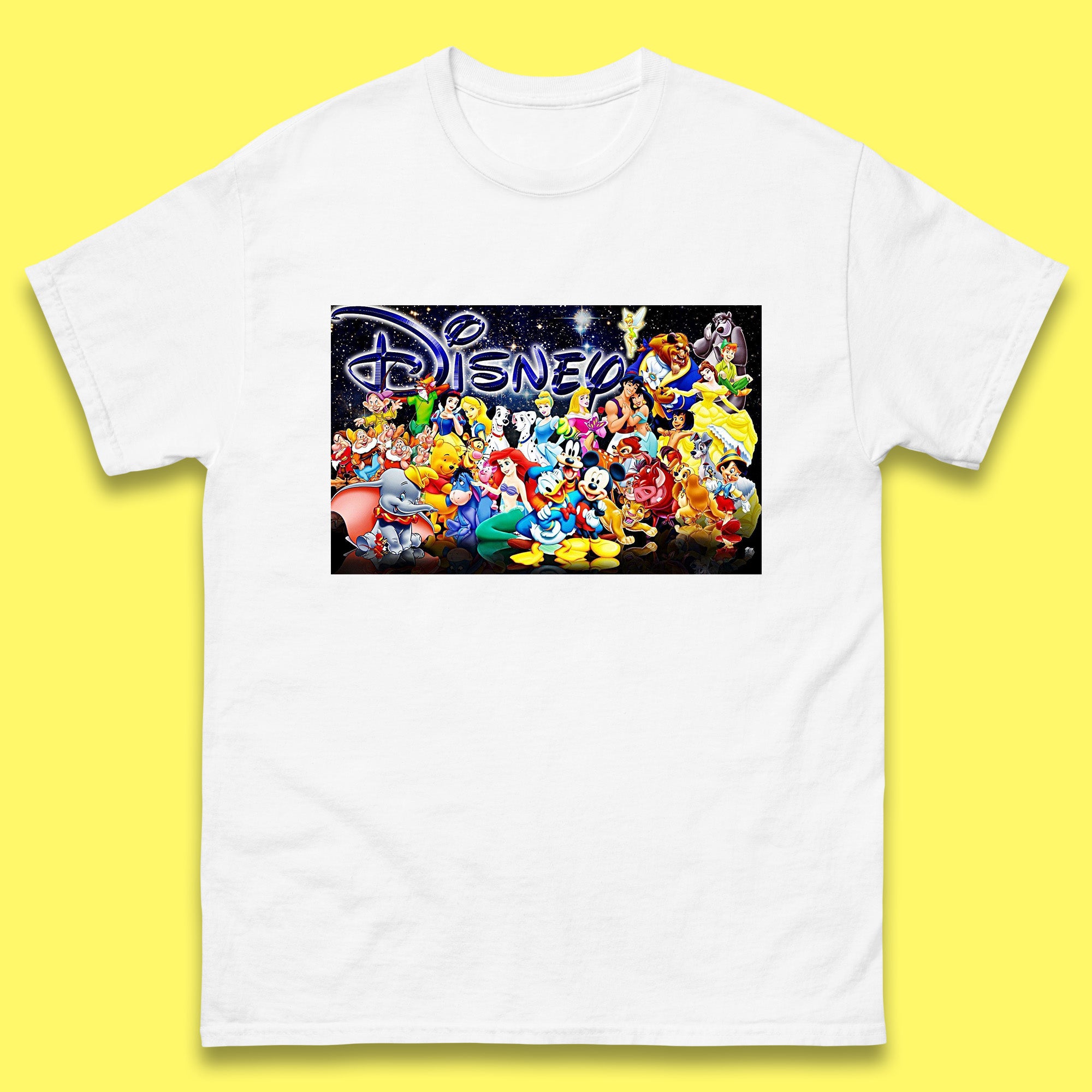 Постер Все вымышленные персонажи Диснея Семейные мультфильмы Диснея Персонажи фильмов Мир Диснея Мужская футболка Топ S