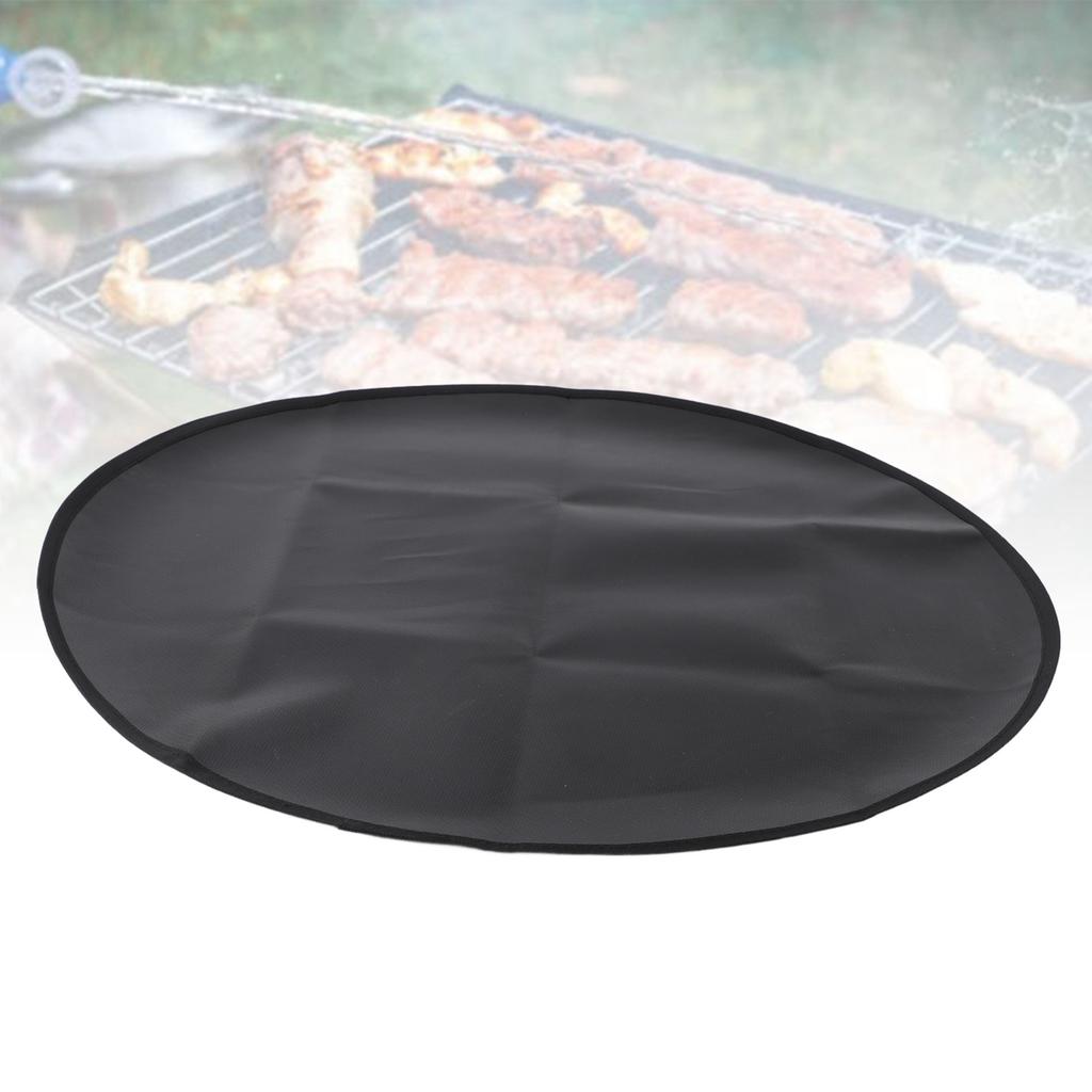 Covoraș rotund de 36 de inci pentru exterior, sub grătar, rezistent la foc, pad pentru grătar, rezistent la ulei, impermeabil, rezistent la căldură, pentru interior, covoraș pentru vatră
