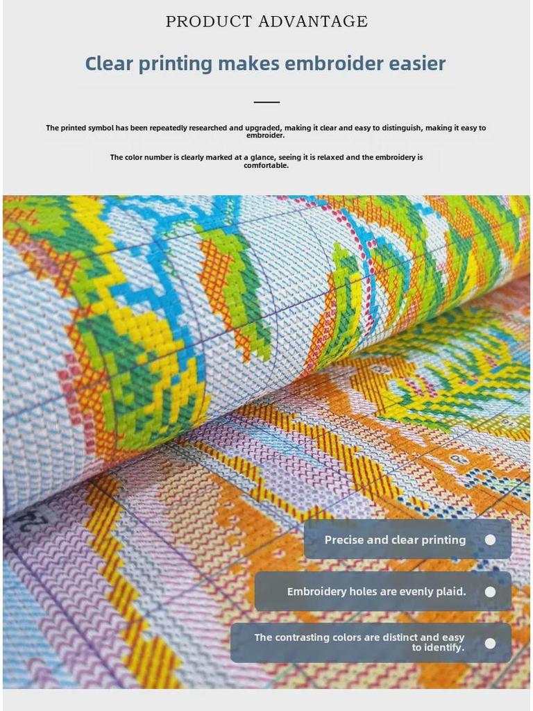 2024 Moderner einteiliger Kreuzstich im chinesischen Stil: Blumen- und Vogelstickerei für Wohnzimmer oder Schlafzimmer