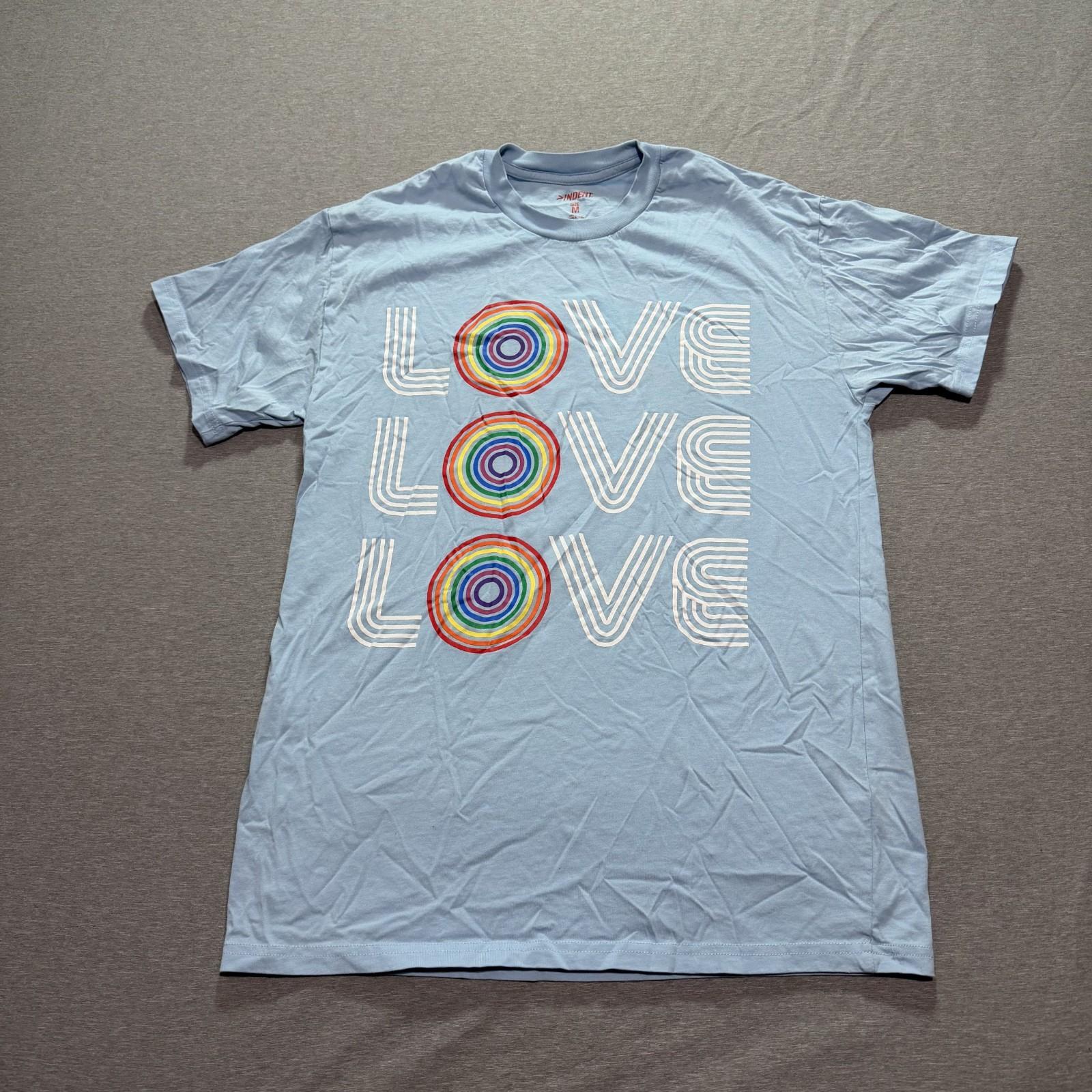 Indent T Shirt Women s M Graphic Print Love Hippie Indie Lounge Blue Tee S