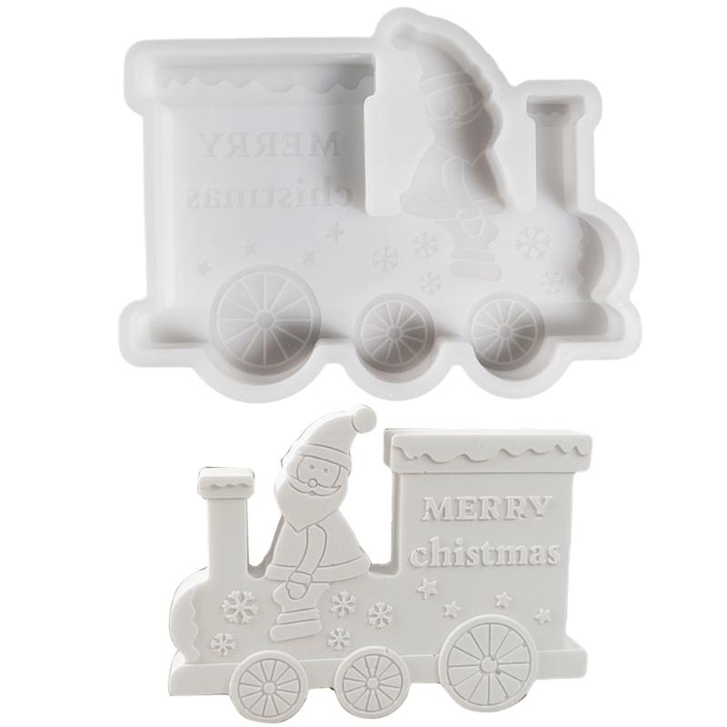 

Christmas Train Resin Silicone Mould for Epoxy Resin Home Decoration Chocolate Fondant Silicone Molds for Desserts Candy 1
