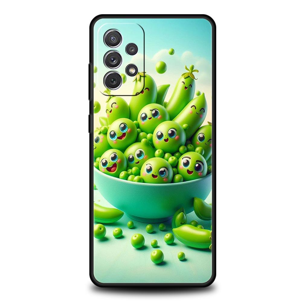 

Phone Case for Samsung Galaxy A13 A15 A17 A07 A21S A22 A23 A25 A31 A73 A32 A52 A52S A41 Soft TPU Shell Cute Green Vegetables Ins Samsung A23