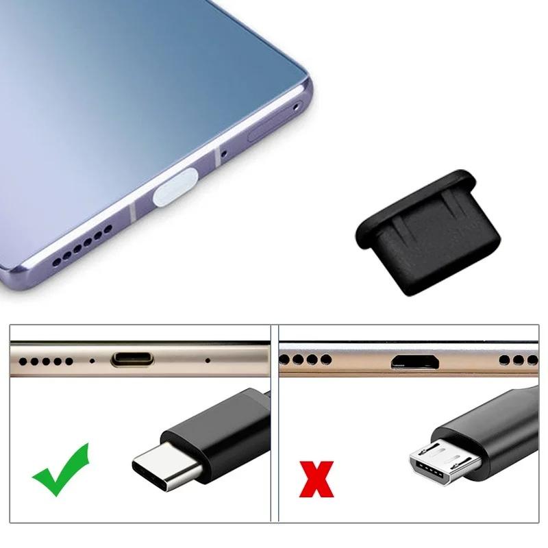 Type-C Silicone Dust Plugs Phone USB Charging Port Protector Cover Type C Anti-dust Cap for Samsung Xiaomi Huawei