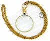 Brass Magnifying Glass Optical Magnifier Lens with Necklace Chain Monocle