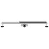 Shower Drain with Glass Cover Black 90 cm Stainless Steel 304