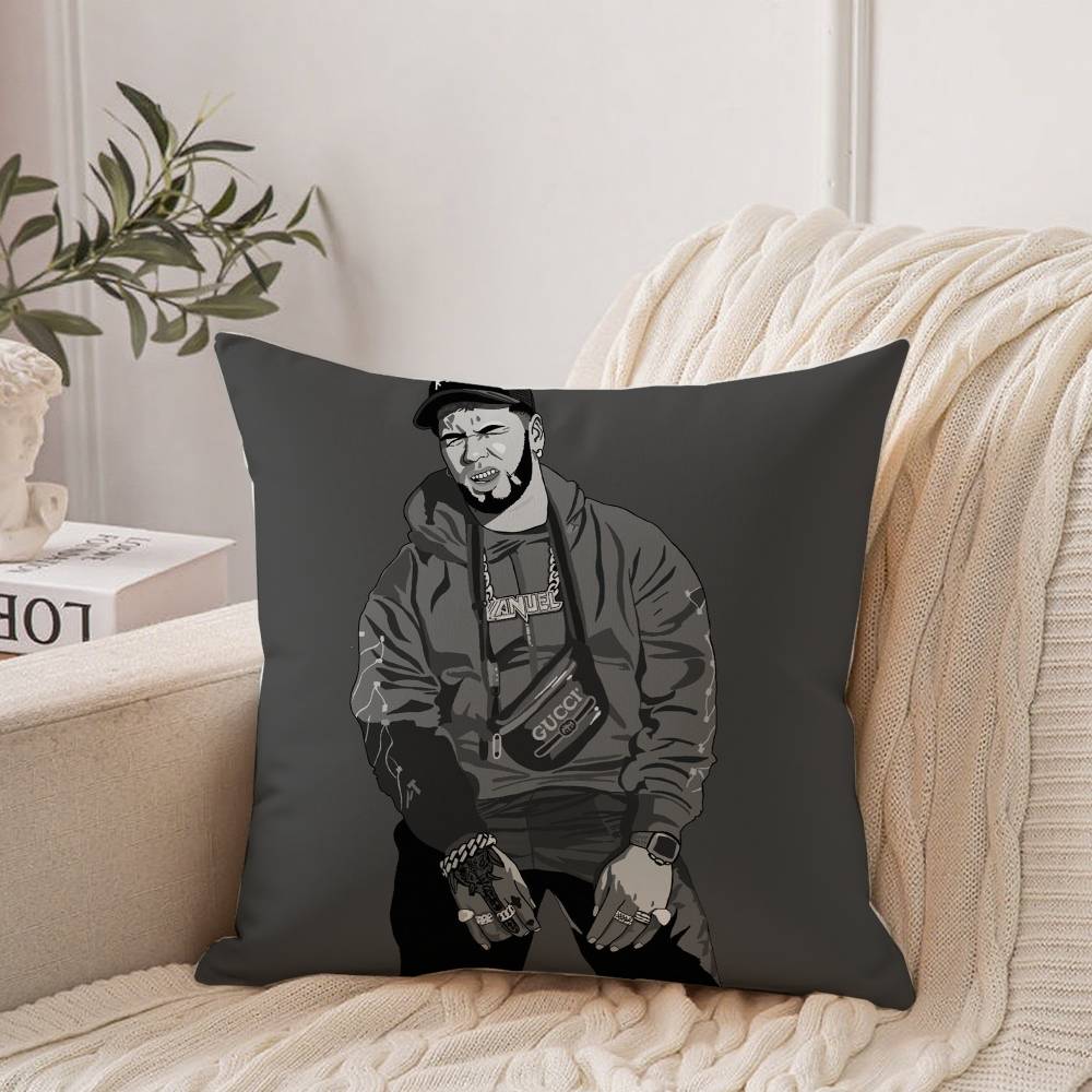 Famous Rapper Anuel AA Pillow Case Home Decor Throw For Sofa Bed Car Room Decor Gift Idea