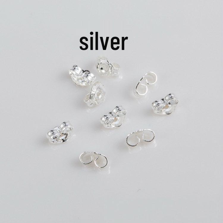 

Серебро 925 пробы Белое золото Застежки-бабочки для серег и Серебряные аксессуары для серег серебряный