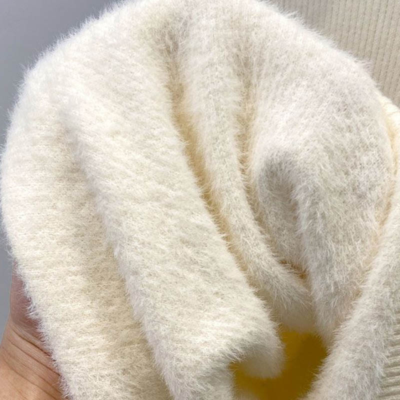 Sweater for Women Autumn Winter Thickened Warm Knitted Stretchy Long Sleeve Oversize Tops