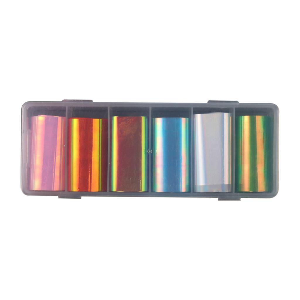 New 6-color boxed nail art cellophane aurora candy paper nail decoration